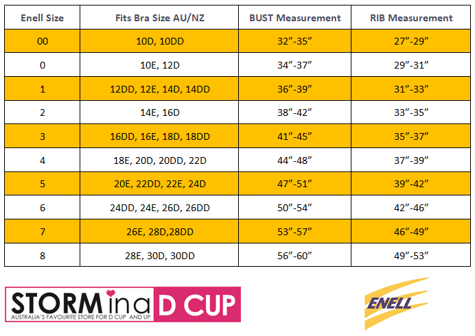 enell size chart