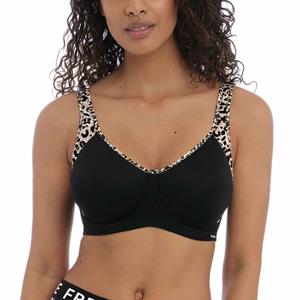 Freya Active Sonic Underwired Moulded Sports Bra - Pure Leopard Black -  Curvy Bras